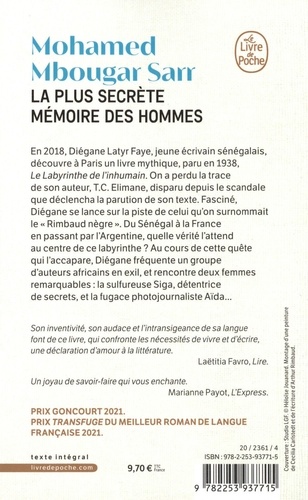 La Plus Secrète Mémoire des hommes - Occasion