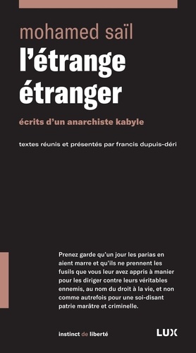 L'étrange étranger. Écrits d’un anarchiste kabyle
