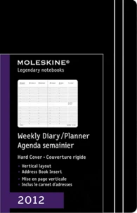 Agenda Moleskine 13*21 1 semaine sur 2 pages vertical Noir