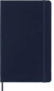 Agenda semainier 18 mois 2025/2026 - Couverture rigide - Grand format - Bleu saphir