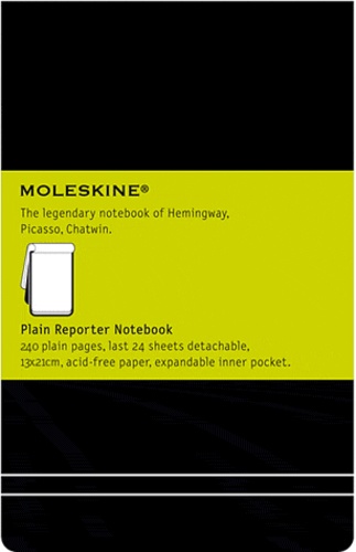 Bloc-notes Moleskine rigide 13 x 21 cm uni noir, MOLESKINE GERMANY -  Papeterie - Decitre