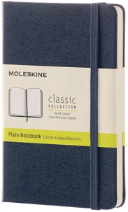 Carnet classique format de poche à pages blanches bleu saphir couverture rigide