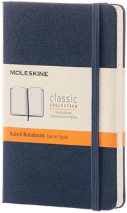 Carnet classique format de poche ligné bleu saphir couverture rigide