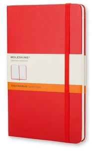 Carnet classique, format de poche ligné , rouge ecarlate, couverture rigide