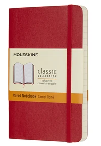 Carnet classique format de poche ligné s.rouge couverture souple
