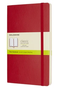 Carnet classique grand format à pages blanches s.rouge couverture souple