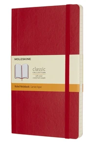 Carnet classique grand format ligné s.rouge couverture souple