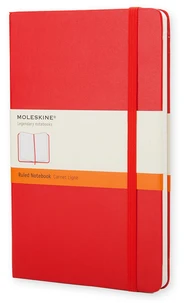 Carnet classique, ligné, grand format, rouge écarlat, couverture rigide
