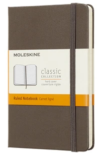 Carnet Moleskine rigide 9 x 14 cm ligné marron taupe