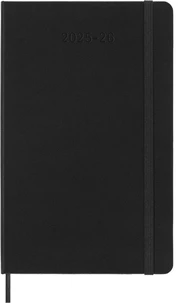 Semainier 18 mois horizontal rigide - Grand format - Noir