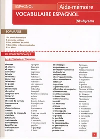 Vocabulaire espagnol