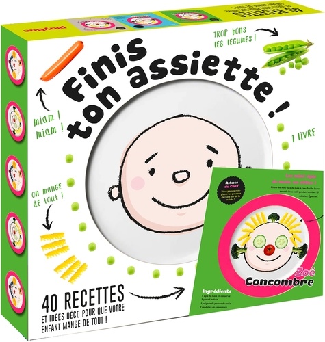  Mon'ry et Caroline Pessin - Finis ton assiette ! - Coffret avec un livre et une assiette.