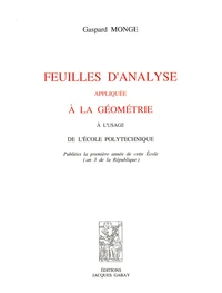 Feuilles d'analyse appliquée à la géométrie