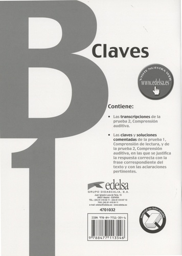 Preparación al Diploma de Español DELE B1. Claves