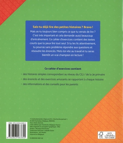 Cahier d'exercices Lecture & compréhension CE2 - 3e primaire. Lecteurs débutants Vert-orange