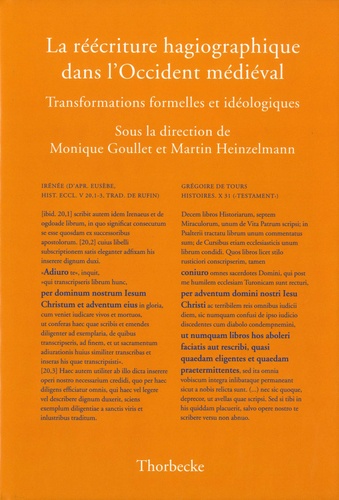 La réécriture hagiographique dans l'Occident médiéval. Transformations formelles et idéologiques