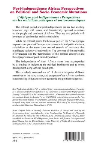 Post-independence Africa: Perspectives on Political and Socio Economic Mutations. L'Afrique post indépendance : Perspectives sur les mutations politiques et socio-économiques