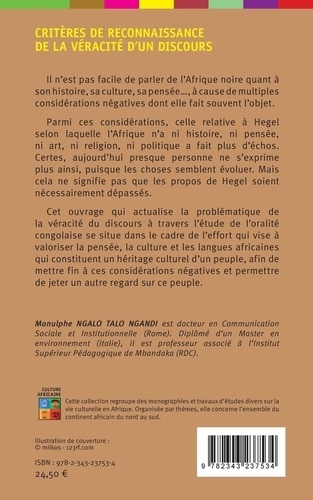 Critères de reconnaissance de la véracité d'un discours. Approches littéraires de l'oralité congolaise