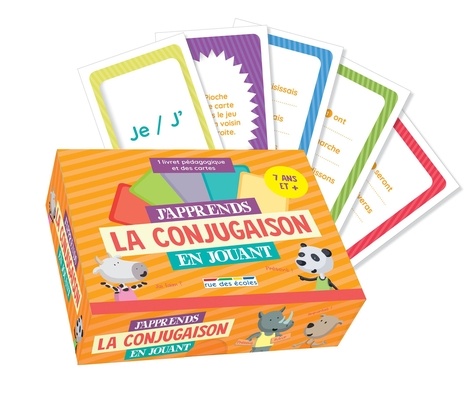 J'apprends la conjugaison en jouant. Contient 1 livre pédagogique et des cartes  Edition 2019