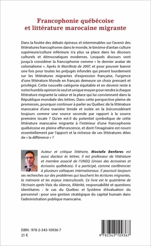 Francophonie québécoise et littérature marocaine migrante. Mémoire, médiation et potentiel symbolique