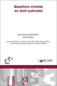 Questions choisies en droit judiciaire