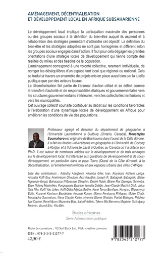 Aménagement, décentralisation et développement local en Afrique subsaharienne