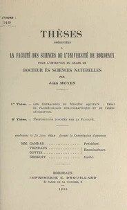 Les ostracodes du Miocène aquitain : essai de paléoécologie stratigraphique et de paléogéographie