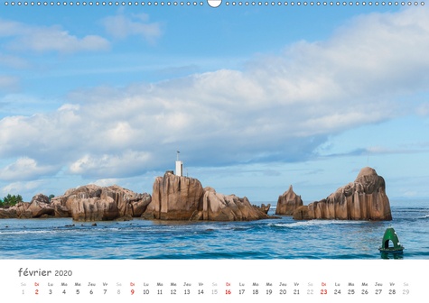 CALVENDO Places  Paysages des Seychelles(Premium, hochwertiger DIN A2 Wandkalender 2020, Kunstdruck in Hochglanz). Les curiosités des Seychelles (Calendrier mensuel, 14 Pages )