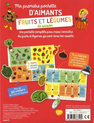 Ma première pochette d'aimants fruits et légumes de saison