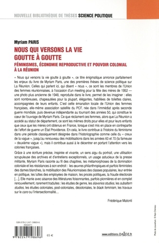 Nous qui versons la vie goutte à goutte. Féminismes, économie reproductive et pouvoir colonial à La Réunion