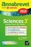 Sciences 3e. Physique-chimie, SVT, Technologie ; Sujets et corrigés  Edition 2021