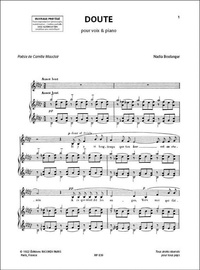 Nadia Boulanger - Nadia boulanger : six mélodies - Chant et piano.