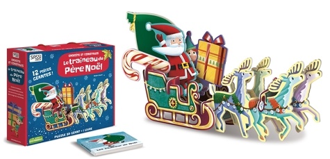 Nadia Fabris - Emboîte et construis le traîneau du Père Noël - Puzzle 3D géant + 1 livre.
