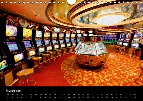 LES JEUX DE CASINO (Calendrier mural 2017 DIN A4 horizontal). Tableaux de peinture numérique sur le thème des jeux de casino (Calendrier mensuel, 14 Pages )