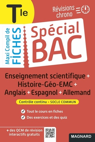 Enseignement scientifique + Histoire-Géo-EMC + Anglais + Espagnol + Allemand Tle  Edition 2022