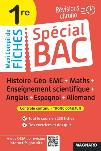 Histoire-Géo-EMC + Maths + Enseignement scientifique + Anglais + Espagnol + Allemand  Edition 2023