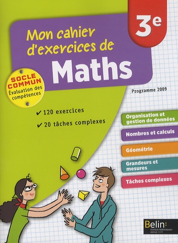 Nadine Jacob - Mon cahier d'exercices de maths 3e.