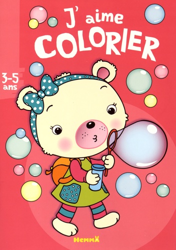 Nadine Piette - J'aime colorier ourson bulles de savon.