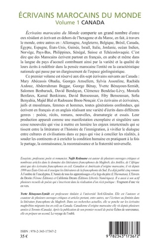 Ecrivains marocains du monde. Volume 1, Canada
