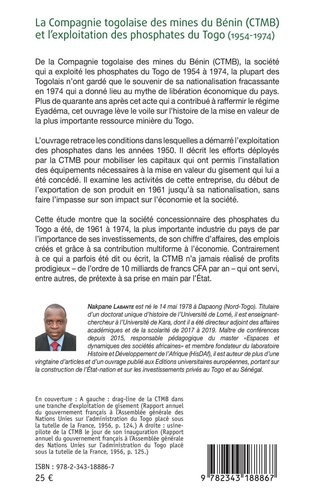 La compagnie togolaise des mines du Bénin (CTMB) et l'exploitation des phosphates du Togo. (1954-1974)