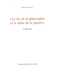 "La fin de la philosophie et la tâche de la pensée"