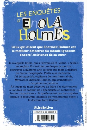 Les enquêtes d'Enola Holmes Tome 2 L'affaire Lady Alistair