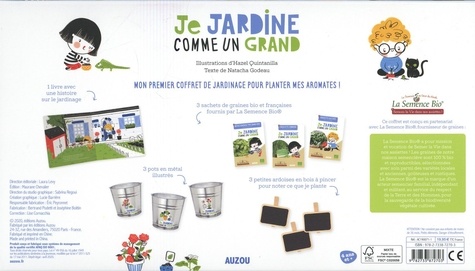 Je jardine comme un grand. Avec 3 pots en métal, 3 sachets de graines, 3 ardoises