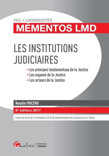 Natalie Fricero - Les institutions judiciaires.