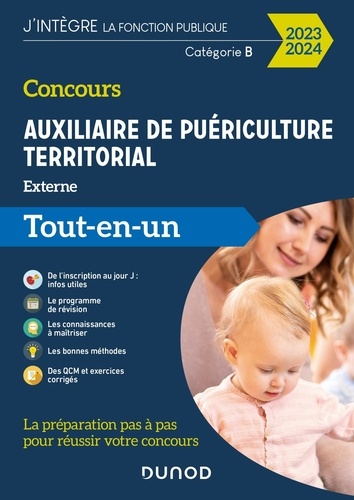 Concours Auxiliaire de puériculture territorial Externe Catégorie B. Tout-en-un  Edition 2023-2024