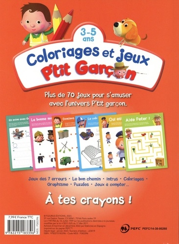 Coloriages et jeux P'tit Garçon