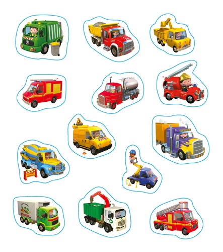 Les camions. Avec des stickers offerts