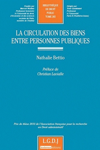 Nathalie Bettio - La circulation des biens entre personnes publiques.