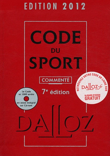 Nathalie Bourzat et Jean-Christophe Breillat - Code du sport commenté 2012. 1 Cédérom