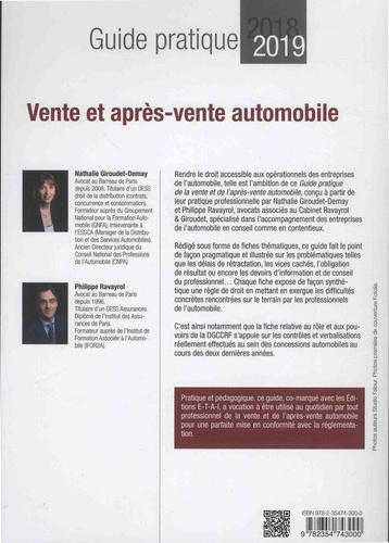 Vente et après-vente automobile. 40 fiches pour comprendre la réglementation - Guide pratique  Edition 2018-2019